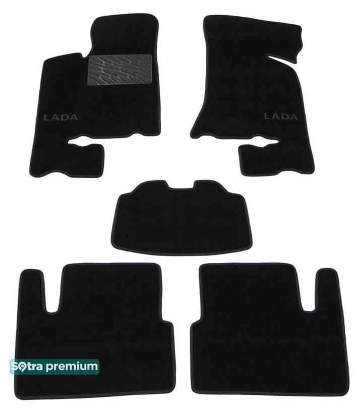 Sotra 06702-CH-BLACK Interior mats Sotra two-layer black for VAZ (Lada) 2170 priora (2007-), set 06702CHBLACK