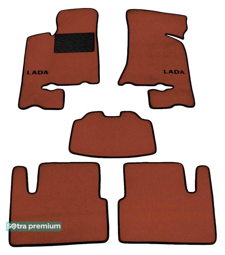 Sotra 06702-CH-TERRA Interior mats Sotra two-layer terracotta for VAZ (Lada) 2170 priora (2007-), set 06702CHTERRA