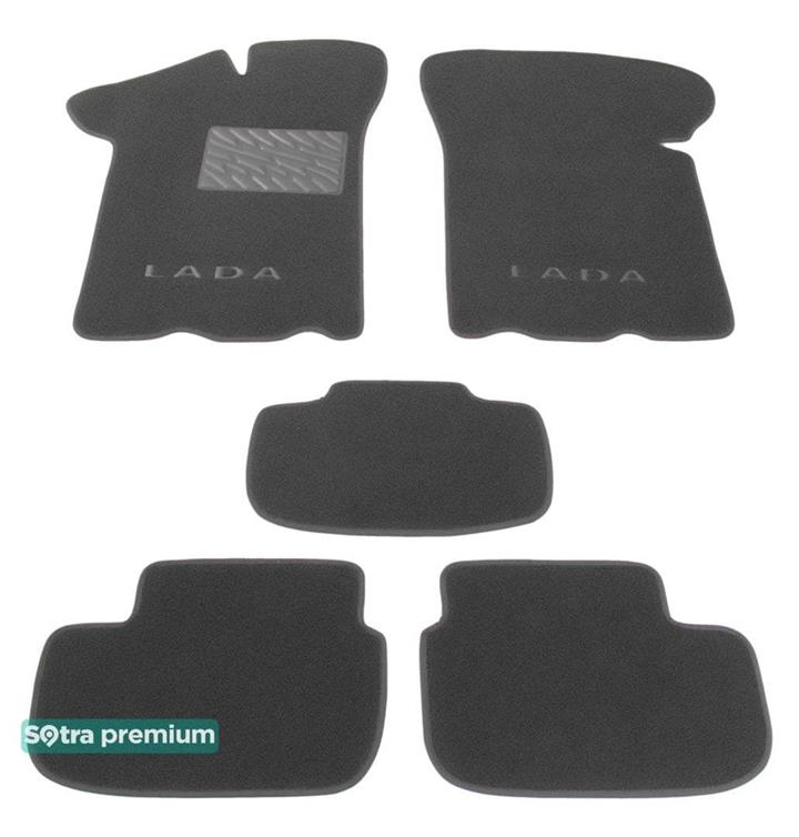 Sotra 06710-CH-GREY Interior mats Sotra two-layer gray for VAZ (Lada) 2108 / 21099 (1990-2012), set 06710CHGREY