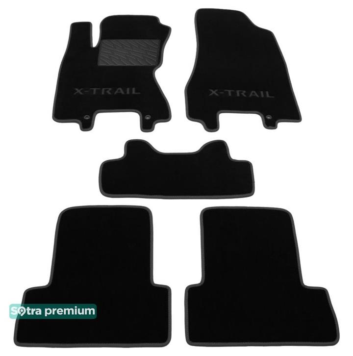 Sotra 06722-CH-BLACK Interior mats Sotra two-layer black for Nissan X-trail (2007-2013), set 06722CHBLACK