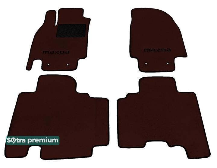 Sotra 06727-CH-CHOCO Interior mats Sotra two-layer brown for Mazda Cx-9 (2007-2015) 06727CHCHOCO