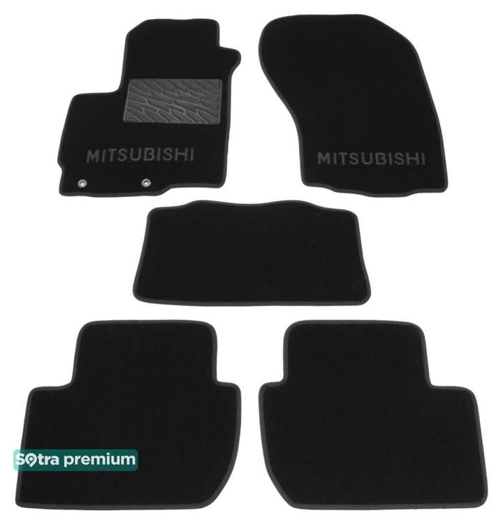 Sotra 06728-CH-BLACK Interior mats Sotra two-layer black for Mitsubishi Outlander (2007-2012), set 06728CHBLACK