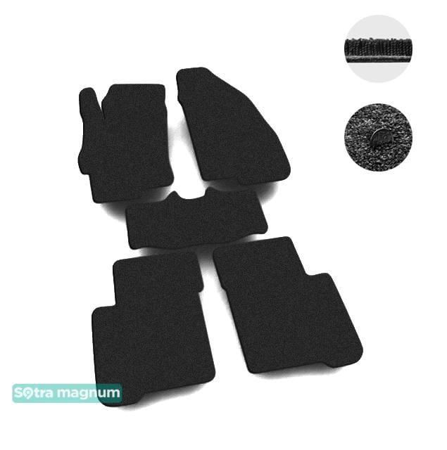 Sotra 06735-MG15-BLACK Interior mats Sotra two-layer black for Fiat Linea (2007-2015), set 06735MG15BLACK