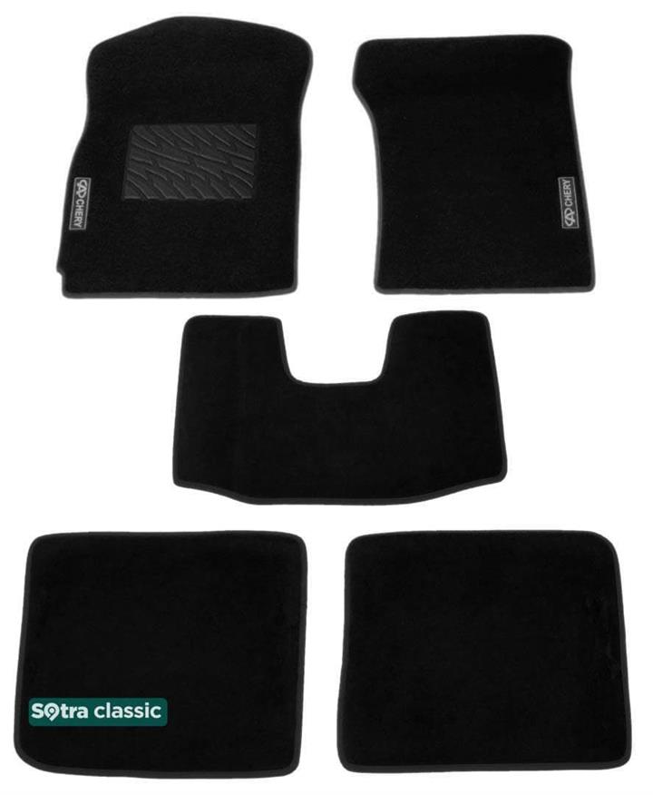 Sotra 06739-GD-BLACK Interior mats Sotra two-layer black for Chery A5 / elara (2007-), set 06739GDBLACK
