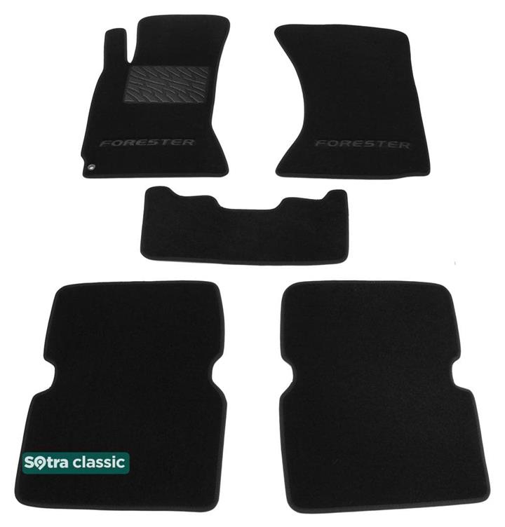Sotra 06764-GD-BLACK Interior mats Sotra two-layer black for Subaru Forester (2003-2007), set 06764GDBLACK
