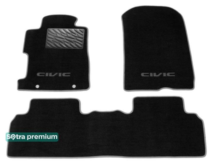 Sotra 06771-CH-BLACK Interior mats Sotra two-layer black for Honda Civic jp (2005-2011), set 06771CHBLACK