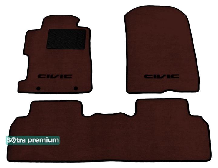 Sotra 06771-CH-CHOCO Interior mats Sotra two-layer brown for Honda Civic jp (2005-2011), set 06771CHCHOCO