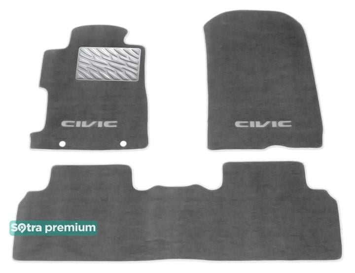 Sotra 06771-CH-GREY Interior mats Sotra two-layer gray for Honda Civic jp (2005-2011), set 06771CHGREY
