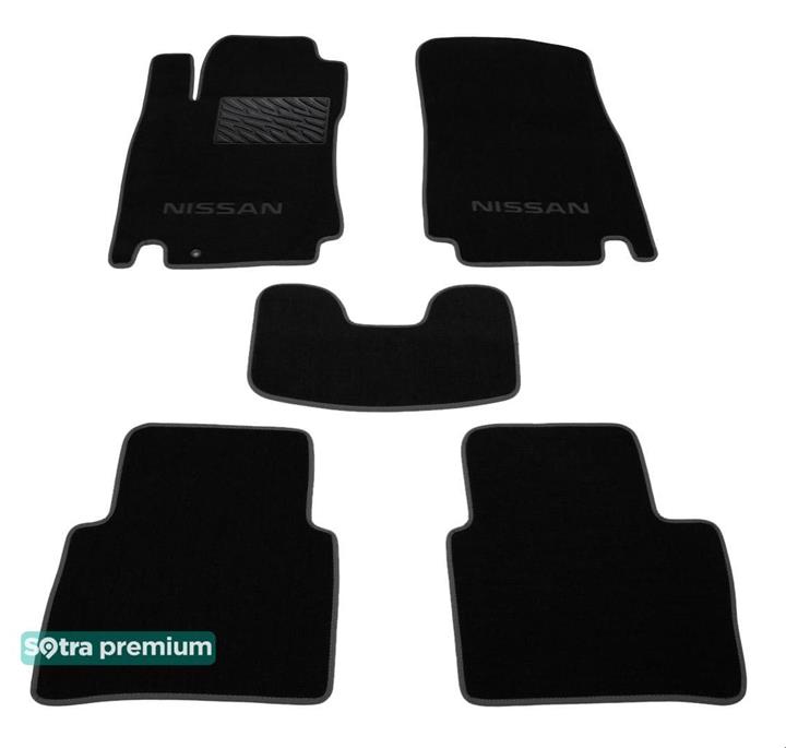Sotra 06784-CH-BLACK Interior mats Sotra two-layer black for Nissan Tiida (2005-2011), set 06784CHBLACK