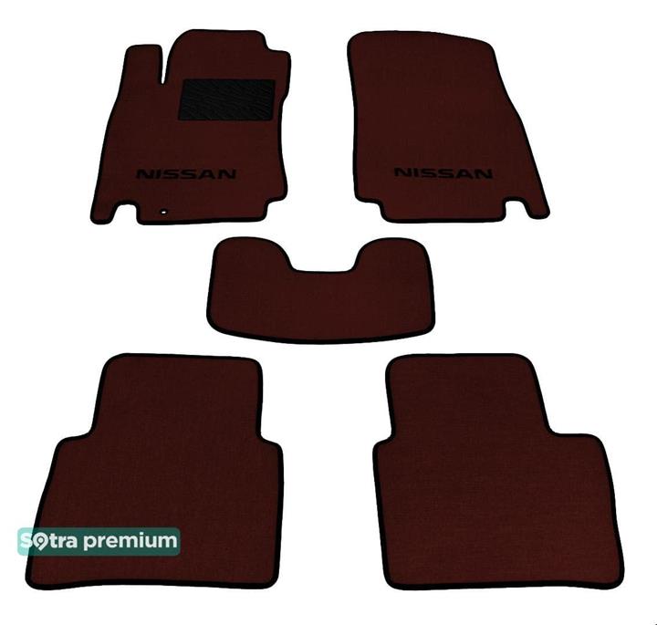 Sotra 06784-CH-CHOCO Interior mats Sotra two-layer brown for Nissan Tiida (2005-2011), set 06784CHCHOCO