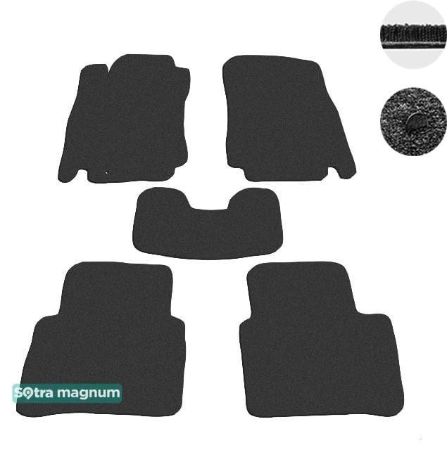 Sotra 06784-MG15-BLACK Interior mats Sotra two-layer black for Nissan Tiida (2005-2011), set 06784MG15BLACK