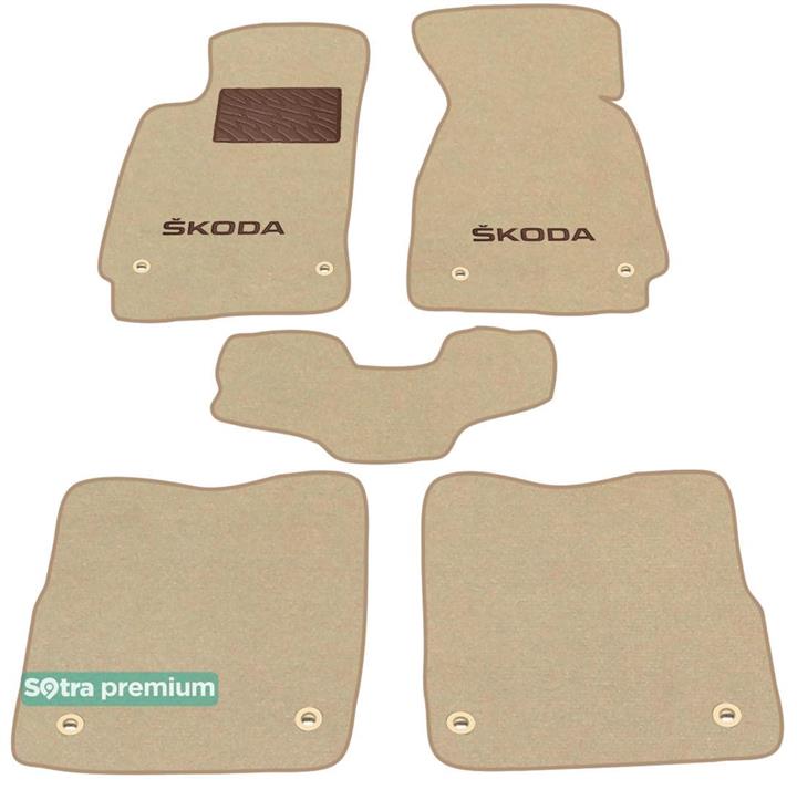 Sotra 06819-CH-BEIGE Interior mats Sotra two-layer beige for Skoda Superb (2001-2008), set 06819CHBEIGE