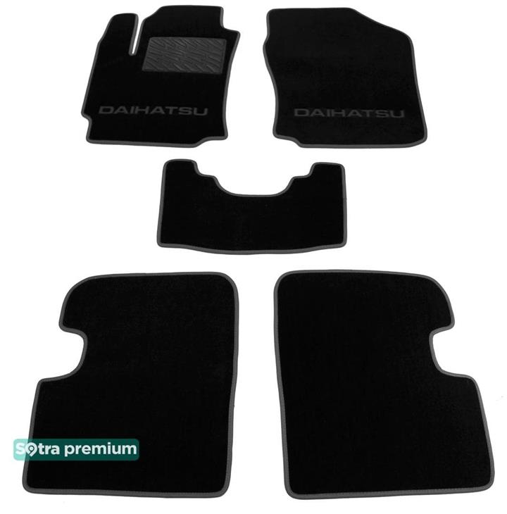 Sotra 06825-CH-BLACK Interior mats Sotra two-layer black for Daihatsu Sirion / boon (2004-2010), set 06825CHBLACK