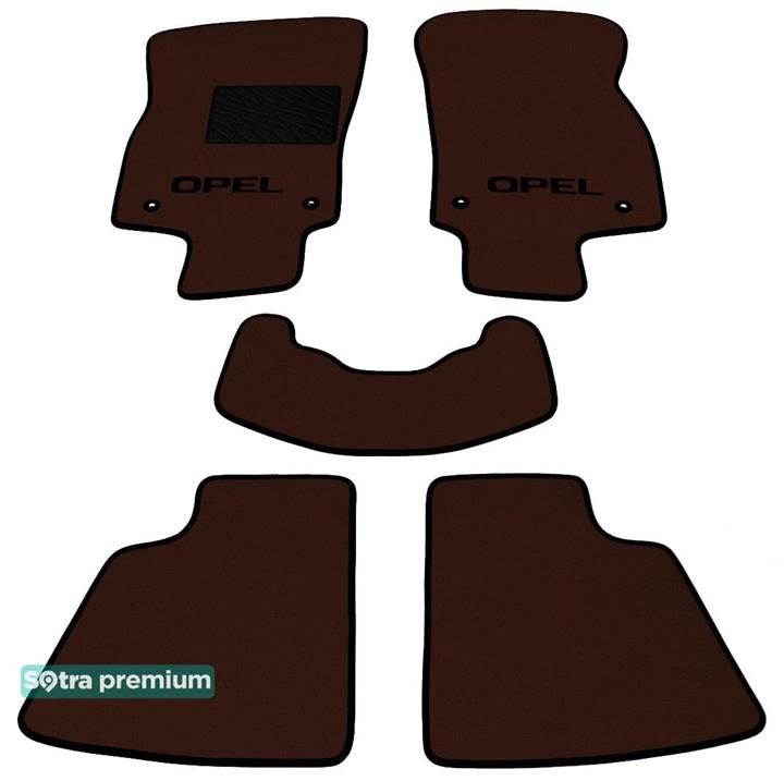 Sotra 06827-CH-CHOCO Interior mats Sotra two-layer brown for Opel Astra h (2004-2010), set 06827CHCHOCO