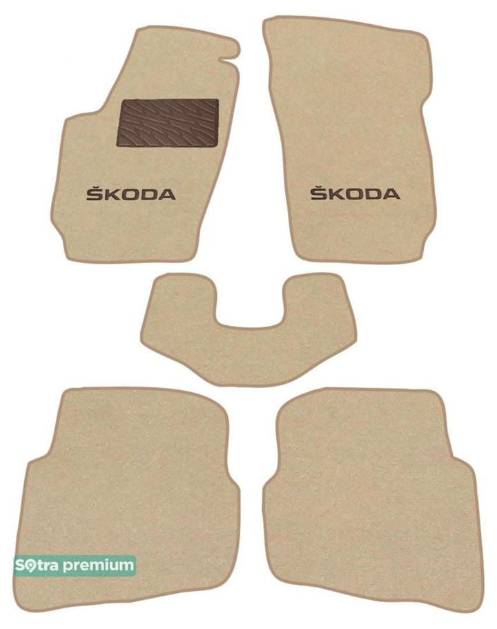 Sotra 06835-CH-BEIGE Interior mats Sotra two-layer beige for Skoda Fabia (1999-2007), set 06835CHBEIGE