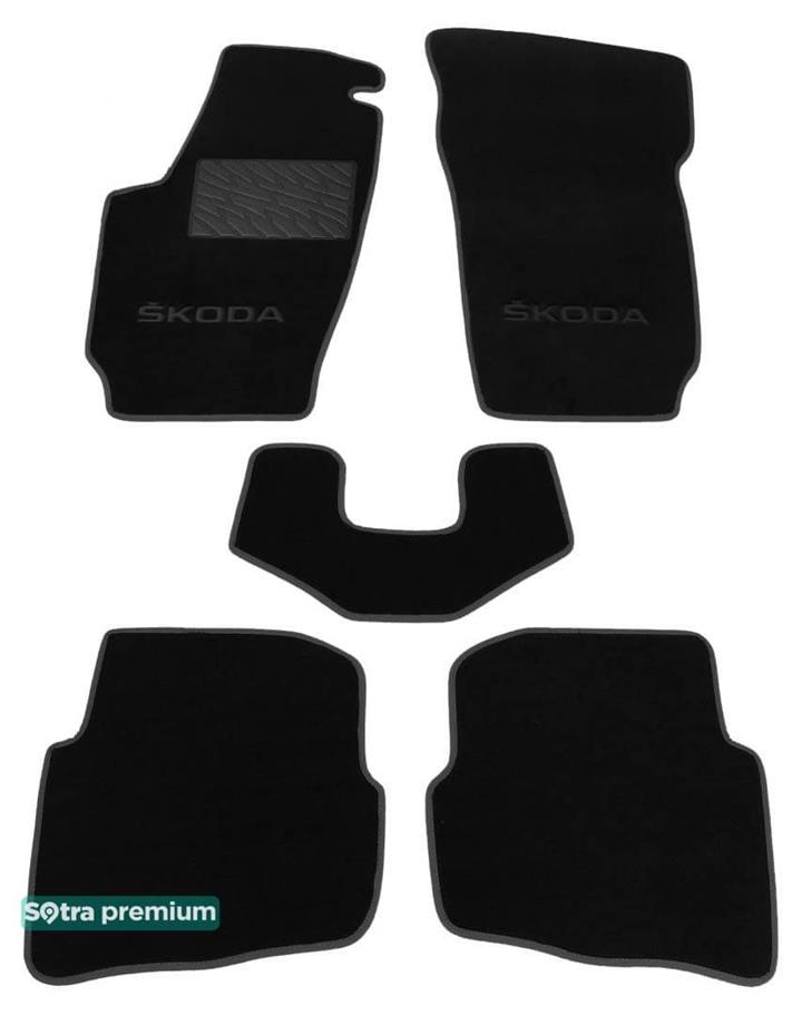 Sotra 06835-CH-BLACK Interior mats Sotra two-layer black for Skoda Fabia (1999-2007), set 06835CHBLACK