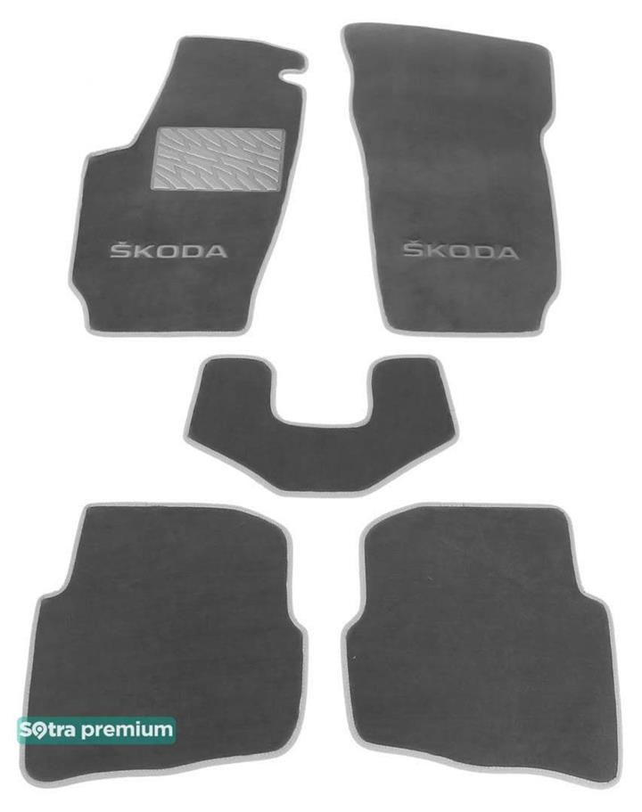 Sotra 06835-CH-GREY Interior mats Sotra two-layer gray for Skoda Fabia (1999-2007), set 06835CHGREY