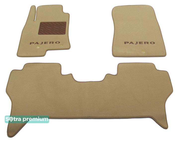 Sotra 06840-CH-BEIGE Interior mats Sotra two-layer beige for Mitsubishi Pajero (2007-), set 06840CHBEIGE