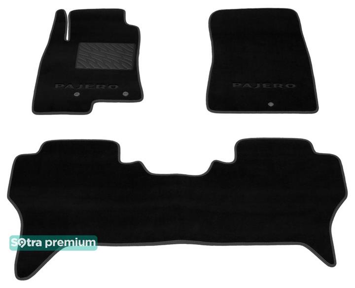 Sotra 06840-CH-BLACK Interior mats Sotra two-layer black for Mitsubishi Pajero (2007-), set 06840CHBLACK