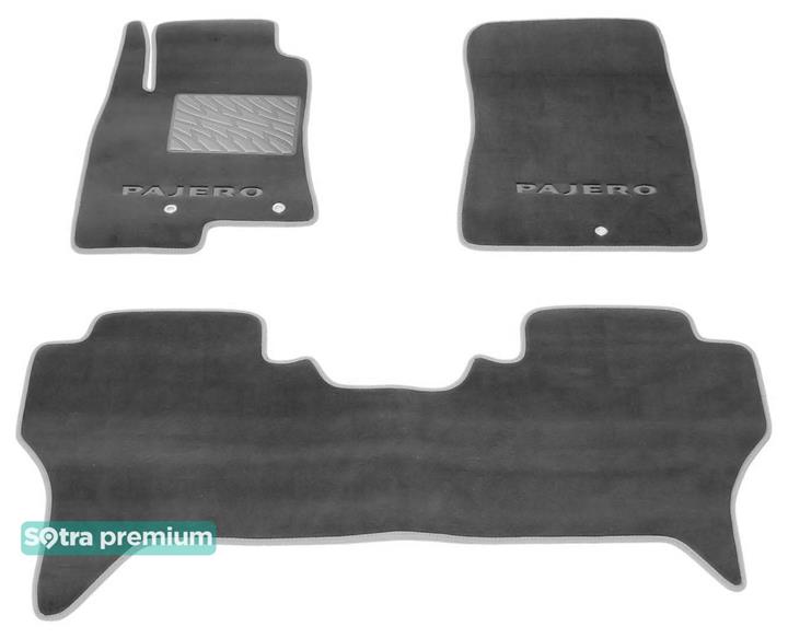 Sotra 06840-CH-GREY Interior mats Sotra two-layer gray for Mitsubishi Pajero (2007-), set 06840CHGREY