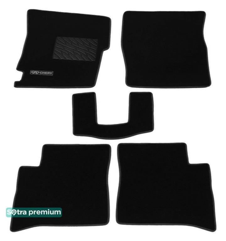 Sotra 06842-CH-BLACK Interior mats Sotra two-layer black for Chery Jaggi / qq6 (2006-2013), set 06842CHBLACK