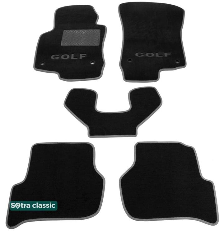 Sotra 06858-GD-BLACK Interior mats Sotra two-layer black for Volkswagen Golf (2006-2009), set 06858GDBLACK