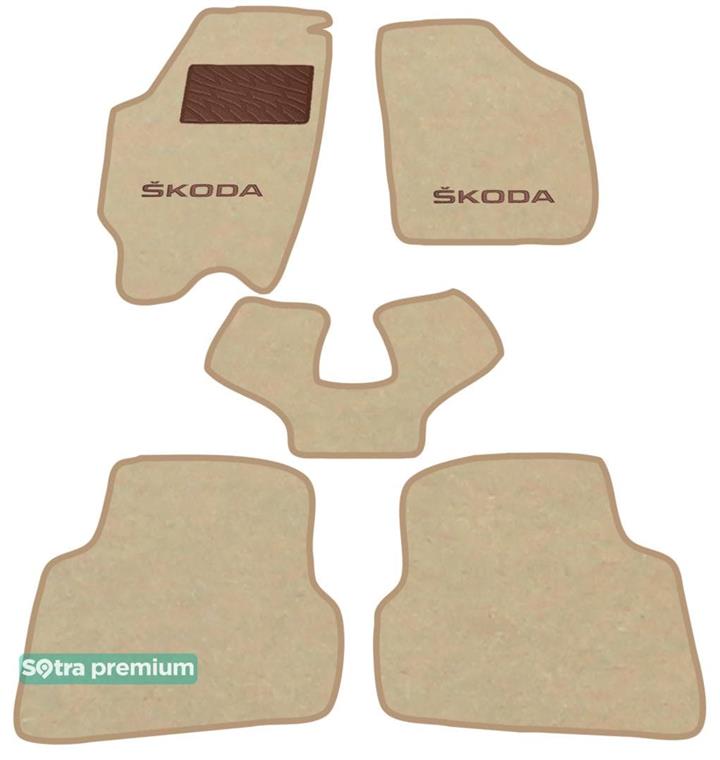 Sotra 06861-CH-BEIGE Interior mats Sotra two-layer beige for Skoda Fabia (2007-2014), set 06861CHBEIGE