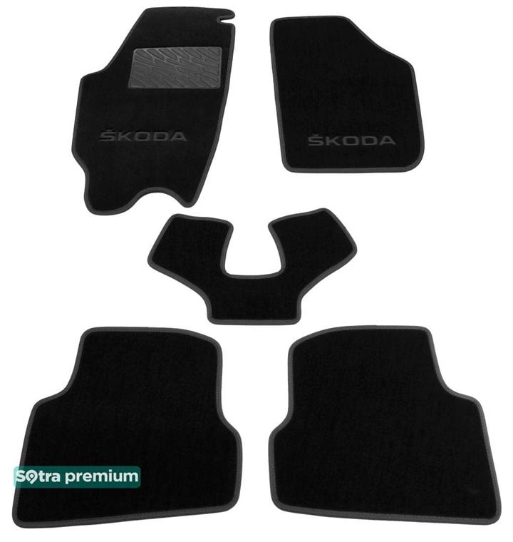 Sotra 06861-CH-BLACK Interior mats Sotra two-layer black for Skoda Fabia (2007-2014), set 06861CHBLACK