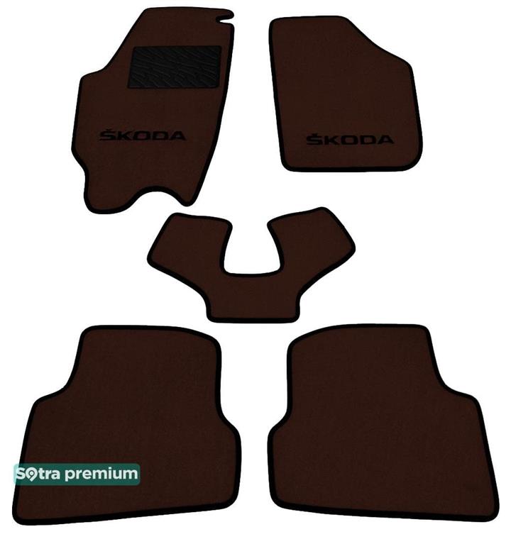 Sotra 06861-CH-CHOCO Interior mats Sotra two-layer brown for Skoda Fabia (2007-2014), set 06861CHCHOCO