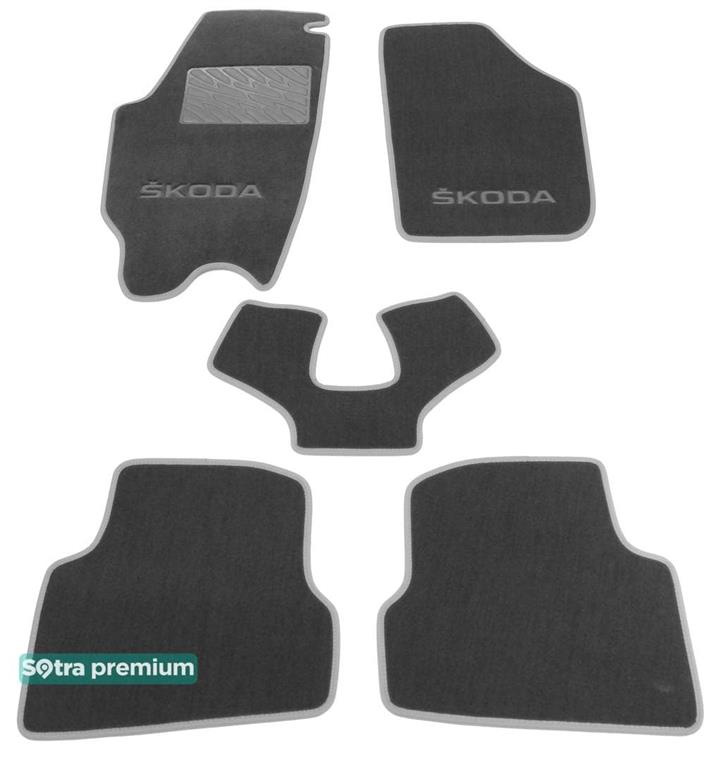 Sotra 06861-CH-GREY Interior mats Sotra two-layer gray for Skoda Fabia (2007-2014), set 06861CHGREY