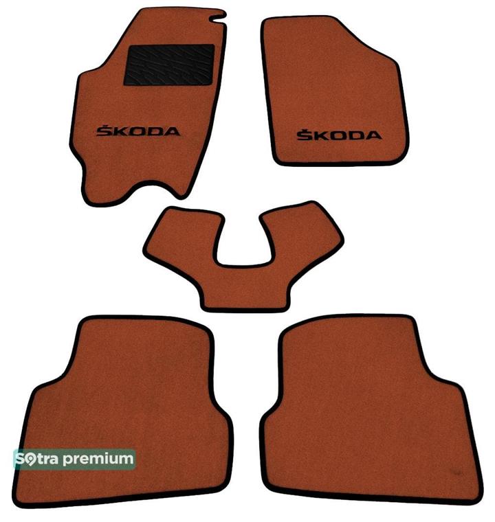 Sotra 06861-CH-TERRA Interior mats Sotra two-layer terracotta for Skoda Fabia (2007-2014), set 06861CHTERRA