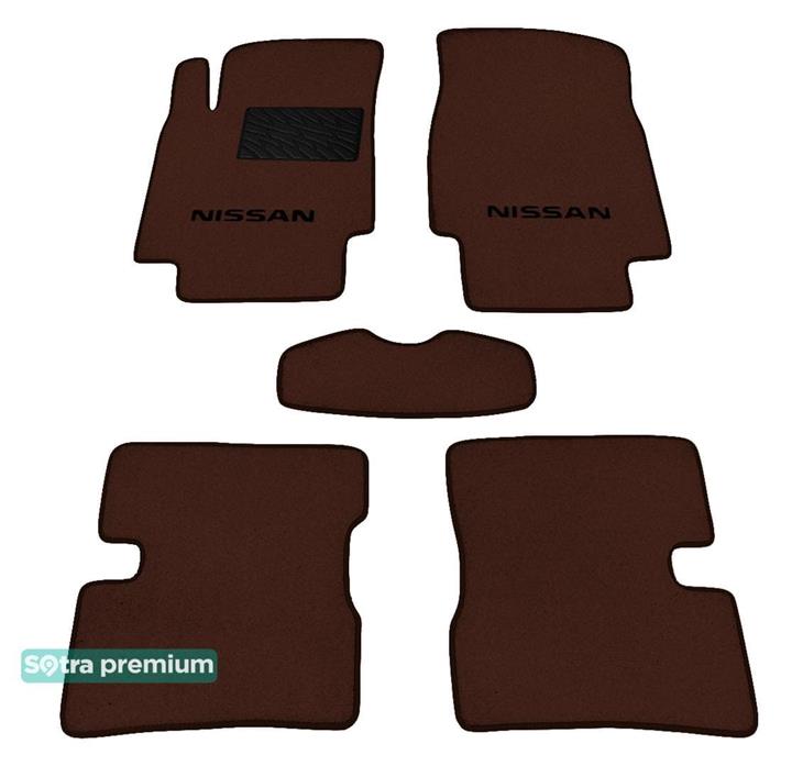 Sotra 06899-CH-CHOCO Interior mats Sotra two-layer brown for Nissan Micra (2002-2010), set 06899CHCHOCO