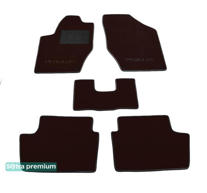 Sotra 06902-CH-CHOCO Interior mats Sotra two-layer brown for Peugeot 308 (2007-2013), set 06902CHCHOCO