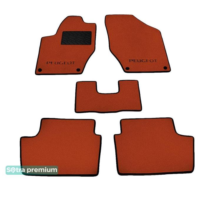 Sotra 06902-CH-TERRA Interior mats Sotra two-layer terracotta for Peugeot 308 (2007-2013), set 06902CHTERRA