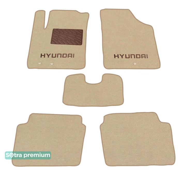 Sotra 06934-CH-BEIGE Interior mats Sotra two-layer beige for Hyundai I10 (2008-2014), set 06934CHBEIGE