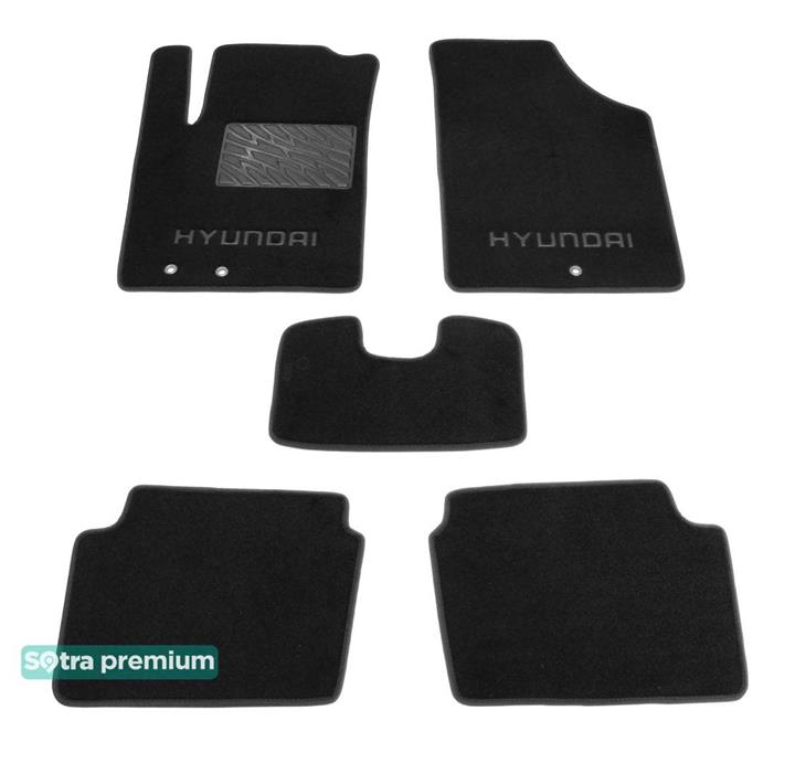 Sotra 06934-CH-BLACK Interior mats Sotra two-layer black for Hyundai I10 (2008-2014), set 06934CHBLACK