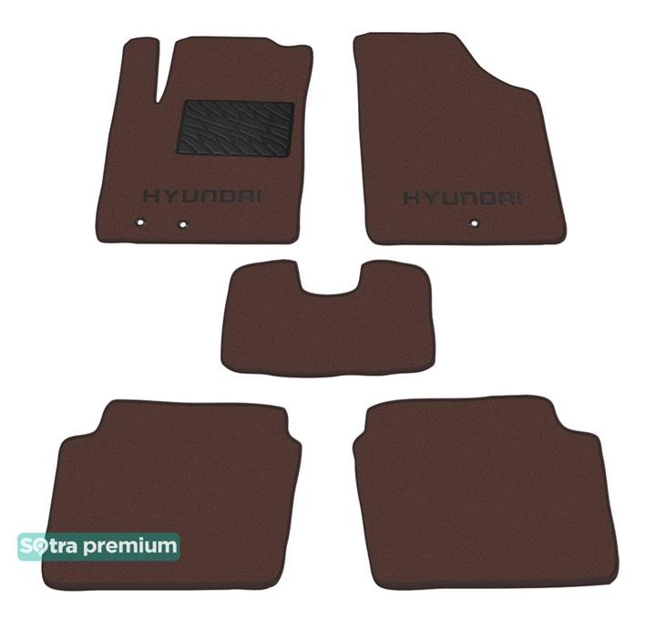 Sotra 06934-CH-CHOCO Interior mats Sotra two-layer brown for Hyundai I10 (2008-2014), set 06934CHCHOCO