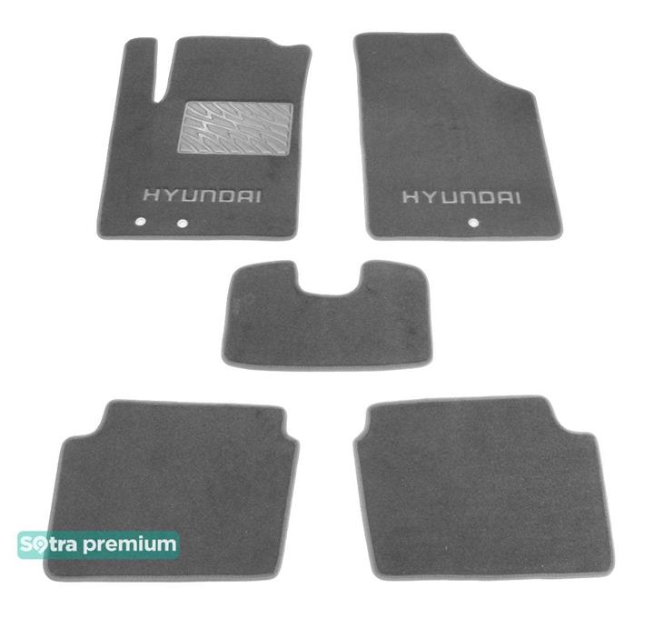 Sotra 06934-CH-GREY Interior mats Sotra two-layer gray for Hyundai I10 (2008-2014), set 06934CHGREY
