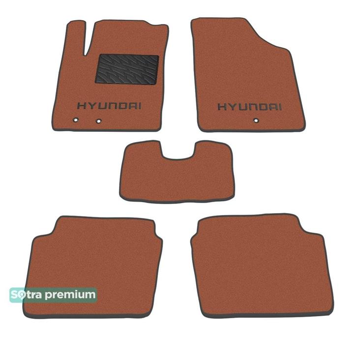 Sotra 06934-CH-TERRA Interior mats Sotra two-layer terracotta for Hyundai I10 (2008-2014), set 06934CHTERRA