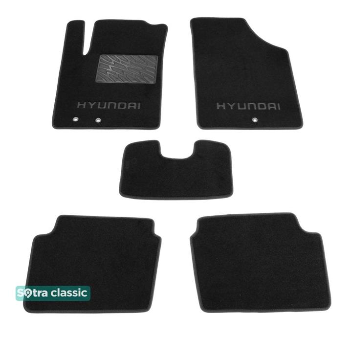 Sotra 06934-GD-BLACK Interior mats Sotra two-layer black for Hyundai I10 (2008-2014), set 06934GDBLACK