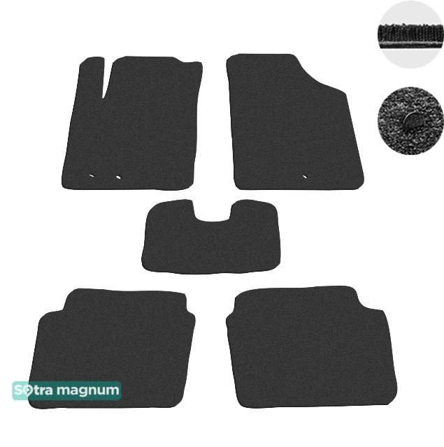 Sotra 06934-MG15-BLACK Interior mats Sotra two-layer black for Hyundai I10 (2008-2014), set 06934MG15BLACK