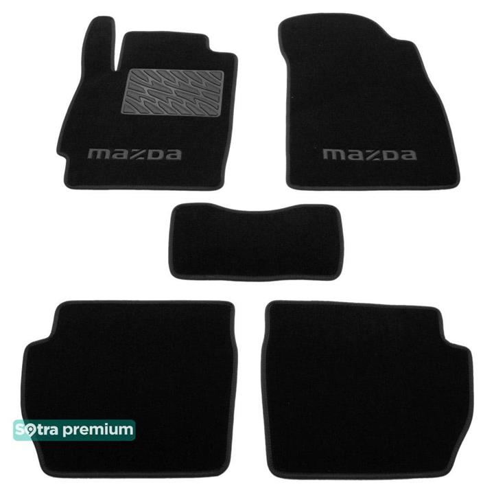 Sotra 06952-CH-BLACK Interior mats Sotra two-layer black for Mazda 2 (2007-2014), set 06952CHBLACK