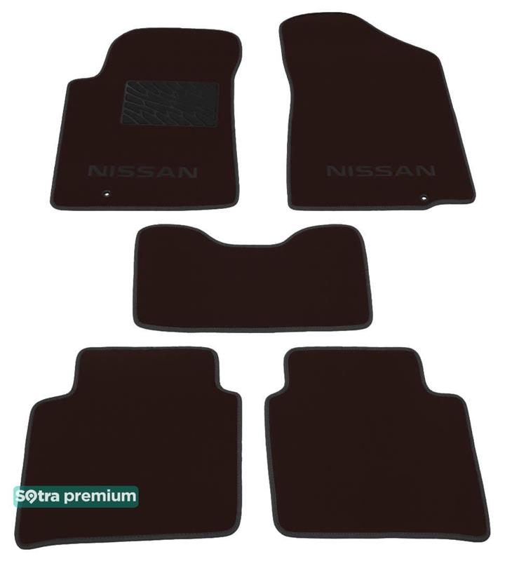 Sotra 06966-CH-CHOCO Interior mats Sotra two-layer brown for Nissan Teana (2008-2014), set 06966CHCHOCO
