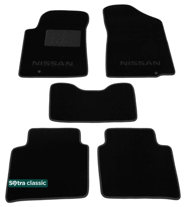 Sotra 06966-GD-BLACK Interior mats Sotra two-layer black for Nissan Teana (2008-2014), set 06966GDBLACK