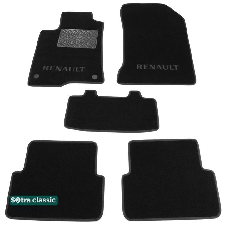 Sotra 06968-GD-BLACK Interior mats Sotra two-layer black for Renault Laguna (2007-2015), set 06968GDBLACK