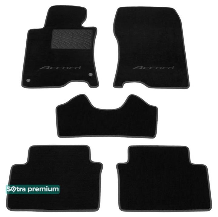 Sotra 06970-CH-BLACK Interior mats Sotra two-layer black for Honda Accord eu (2008-2015), set 06970CHBLACK