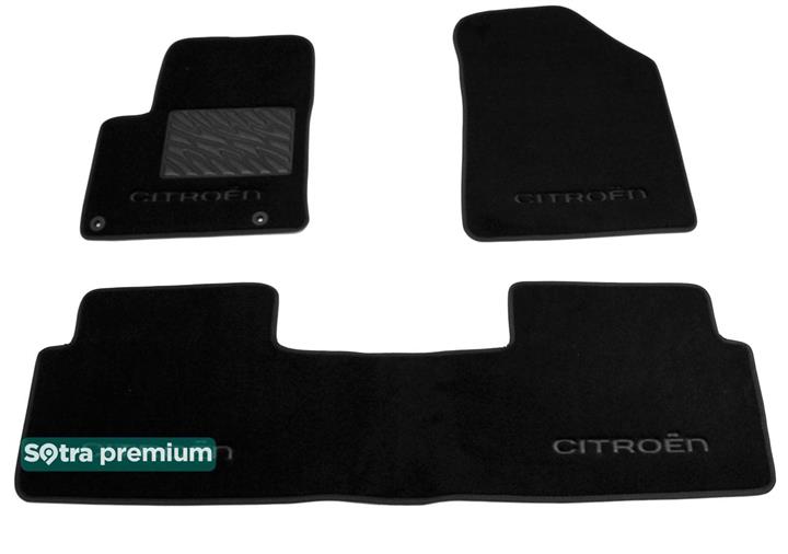 Sotra 07019-CH-BLACK Interior mats Sotra two-layer black for Citroen C5 (2008-), set 07019CHBLACK
