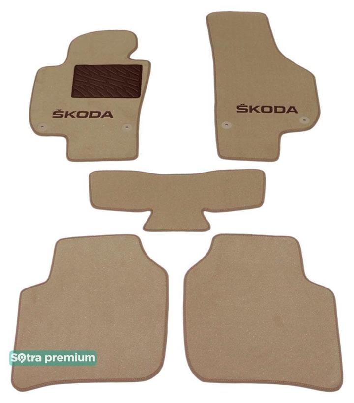 Sotra 07025-CH-BEIGE Interior mats Sotra two-layer beige for Skoda Superb (2008-2012), set 07025CHBEIGE