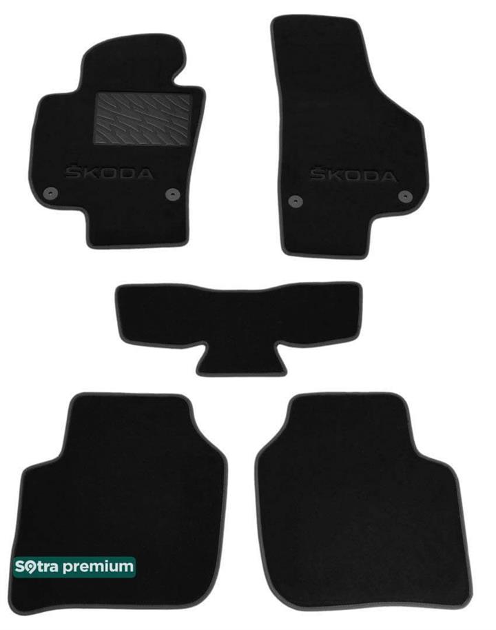 Sotra 07025-CH-BLACK Interior mats Sotra two-layer black for Skoda Superb (2008-2012), set 07025CHBLACK