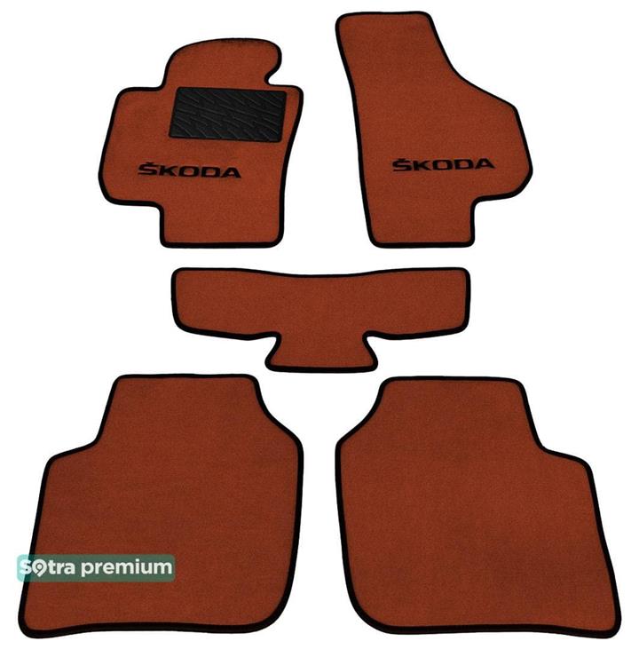 Sotra 07025-CH-TERRA Interior mats Sotra two-layer terracotta for Skoda Superb (2008-2012), set 07025CHTERRA
